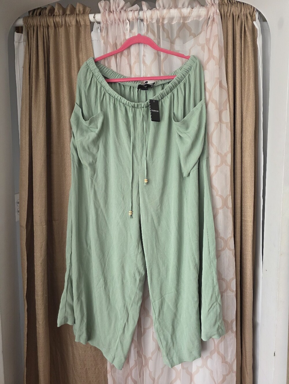 Torrid Size 2 High Rise Wide Leg Gauze Pant Granit Green Nwt